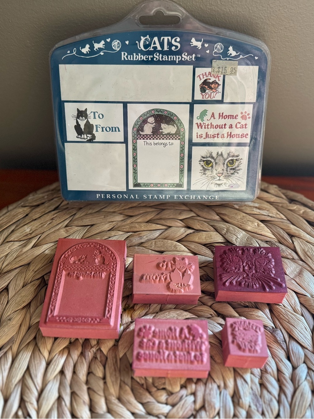 Vintage Cats Rubber Stamp Set - Perfect Condition